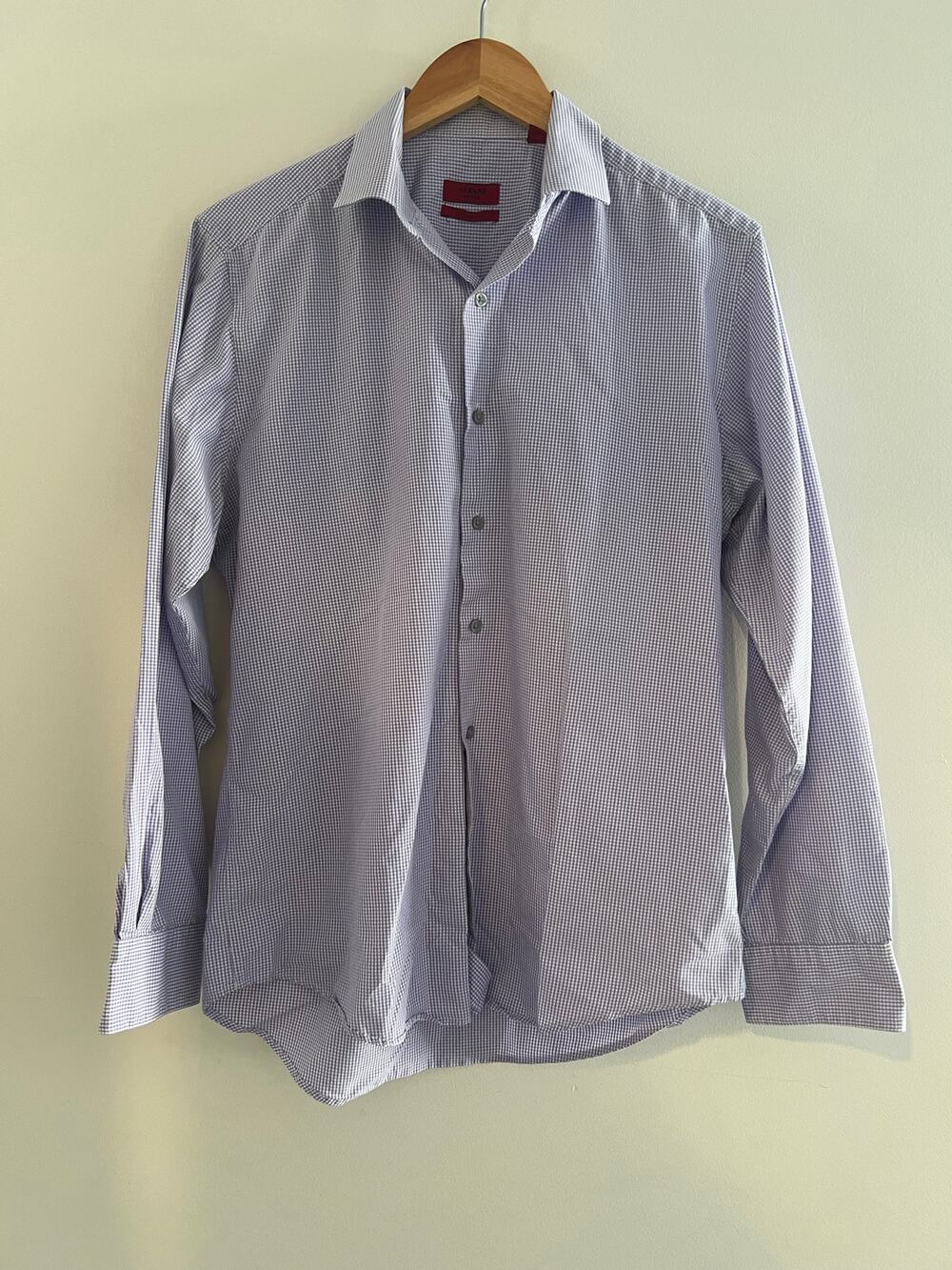 Alfani fitted performance men’s casual button-down dress shirt purple 15.5 34 35